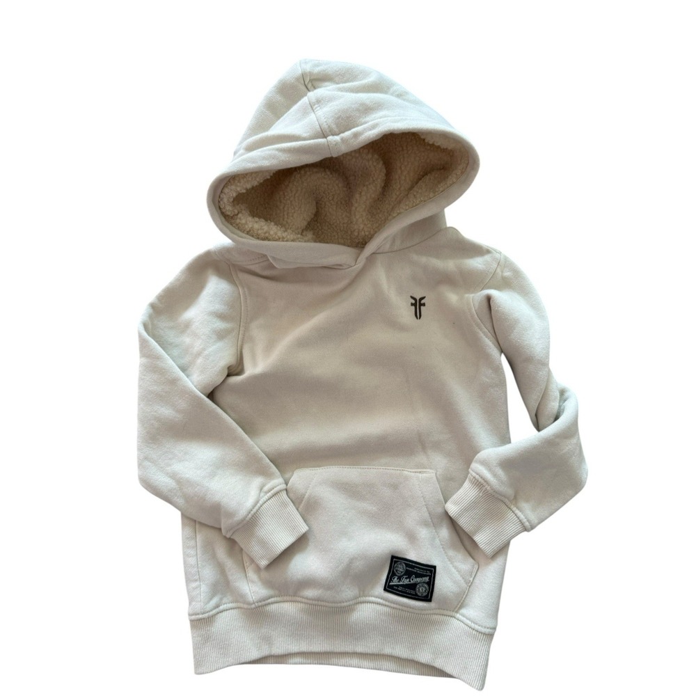 Frye‎ size 6 cream Sherpa lined hoodie sweatshirt boys girls warm